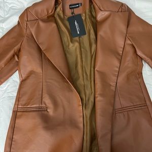 Faux Leather Blazer